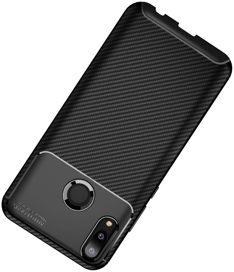 Huawei Y9 (2019) Siliconen Carbon Hoesje Zwart afbeelding 8