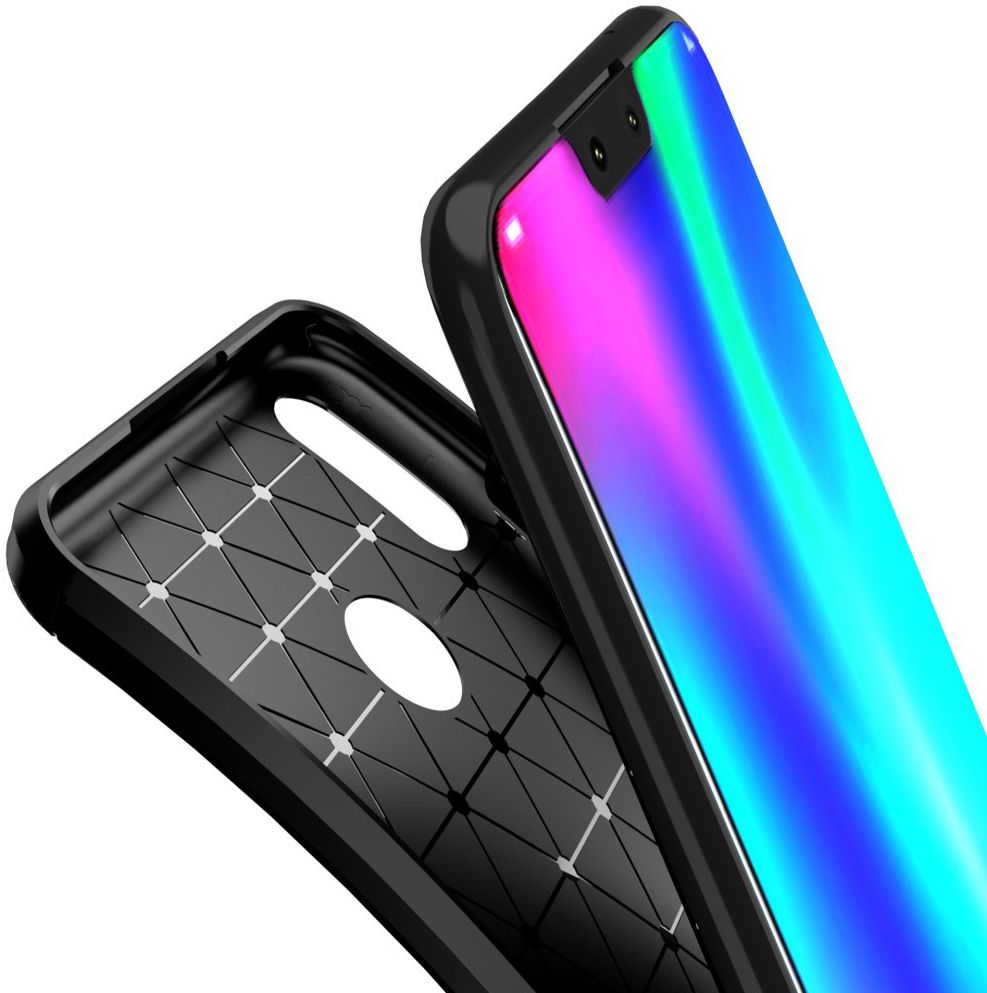 Huawei Y9 (2019) Siliconen Carbon Hoesje Zwart afbeelding 9