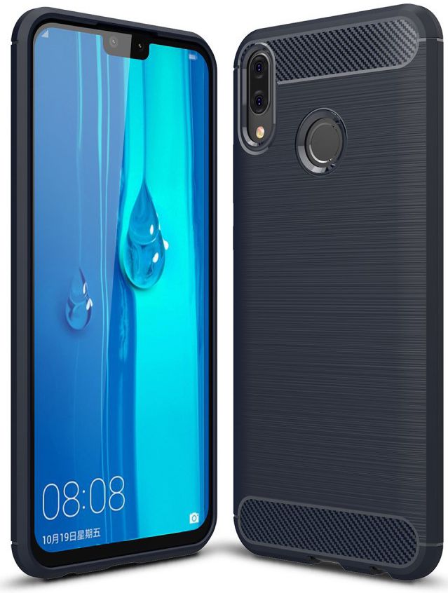 Huawei Y9 (2019) Geborsteld TPU Hoesje Blauw afbeelding 1