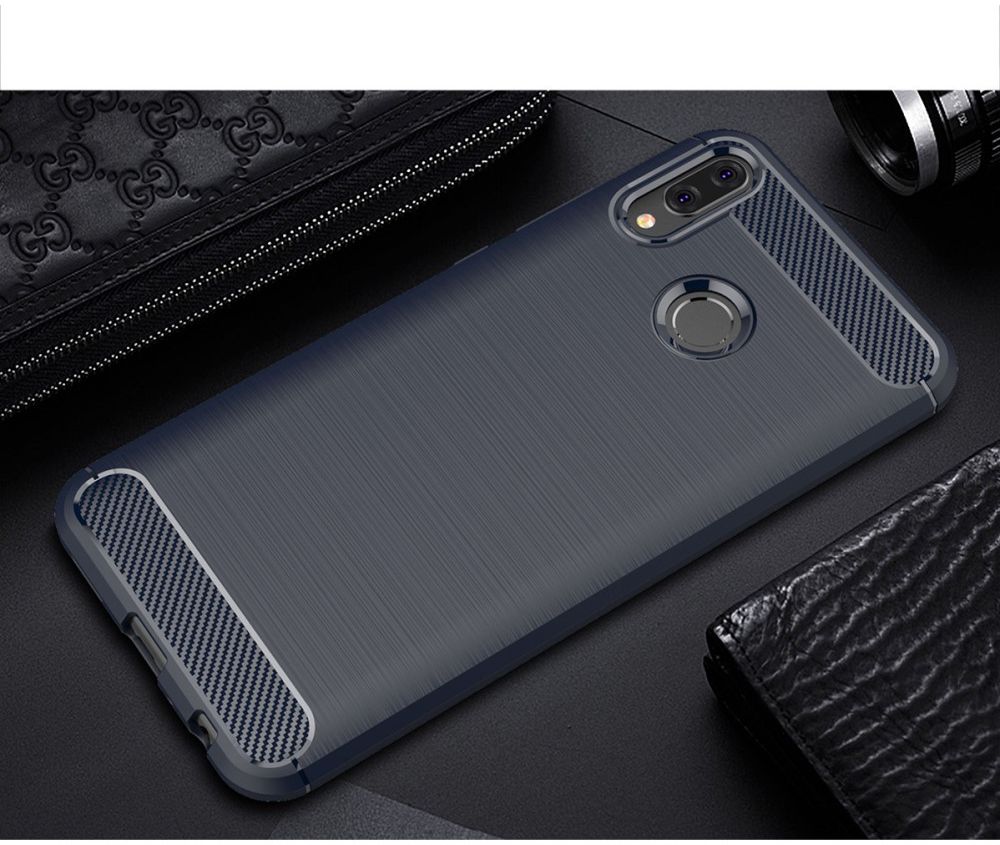 Huawei Y9 (2019) Geborsteld TPU Hoesje Blauw afbeelding 2