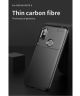 Ipaky Xiaomi Redmi Note 6 Pro Siliconen Carbon Hoesje Zwart