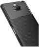Sony Xperia 10 Siliconen Carbon Hoesje Zwart
