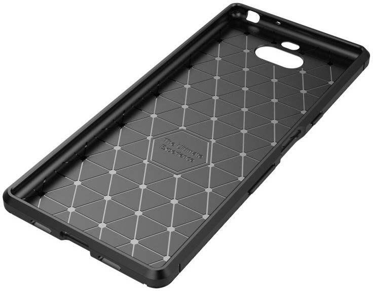 Sony Xperia 10 Siliconen Carbon Hoesje Zwart afbeelding 10