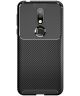Nokia 7.1 Siliconen Carbon Hoesje Zwart