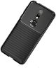 Nokia 7.1 Siliconen Carbon Hoesje Zwart