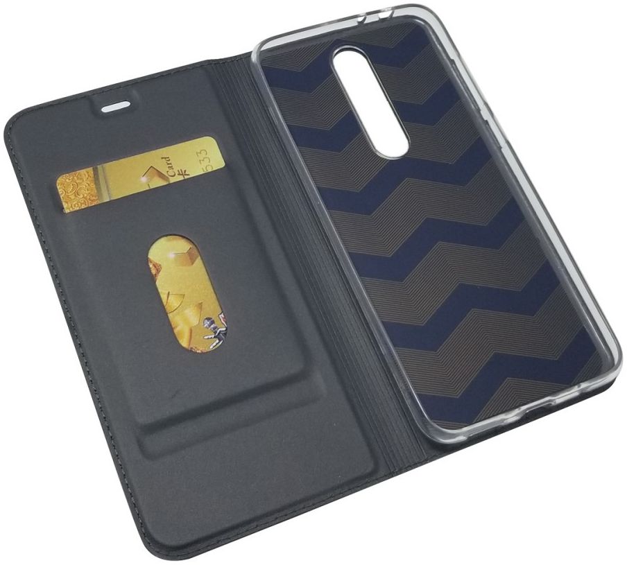 Nokia 5.1 Plus Hoesje met Kaarthouder Zwart afbeelding 2