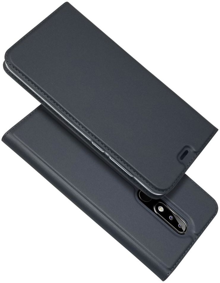 Nokia 5.1 Plus Hoesje met Kaarthouder Zwart afbeelding 4