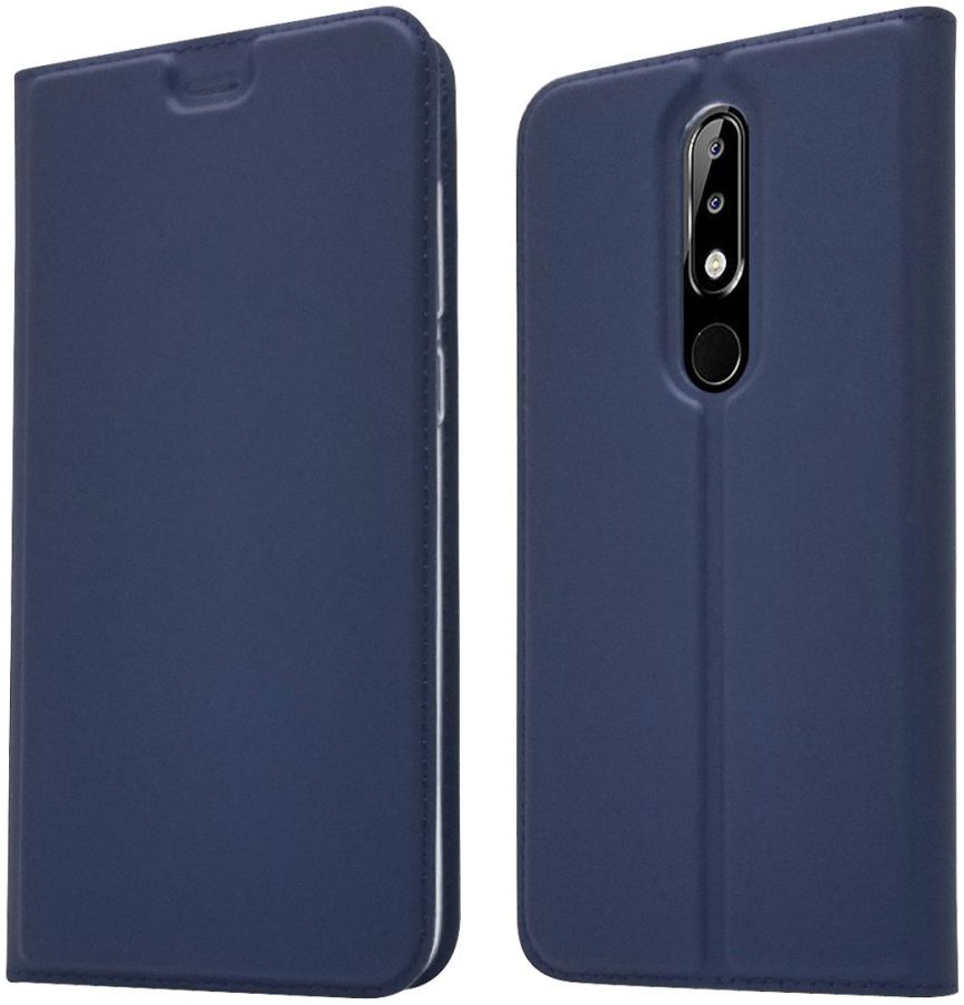 Nokia 5.1 Plus Hoesje met Kaarthouder Blauw afbeelding 6