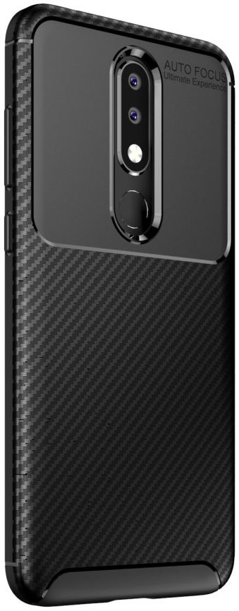 Nokia 5.1 Plus Siliconen Carbon Hoesje Zwart afbeelding 6