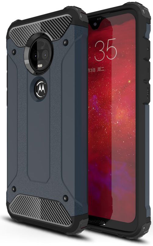 Motorola Moto G7 Hybride Hoesje Donker Blauw afbeelding 1