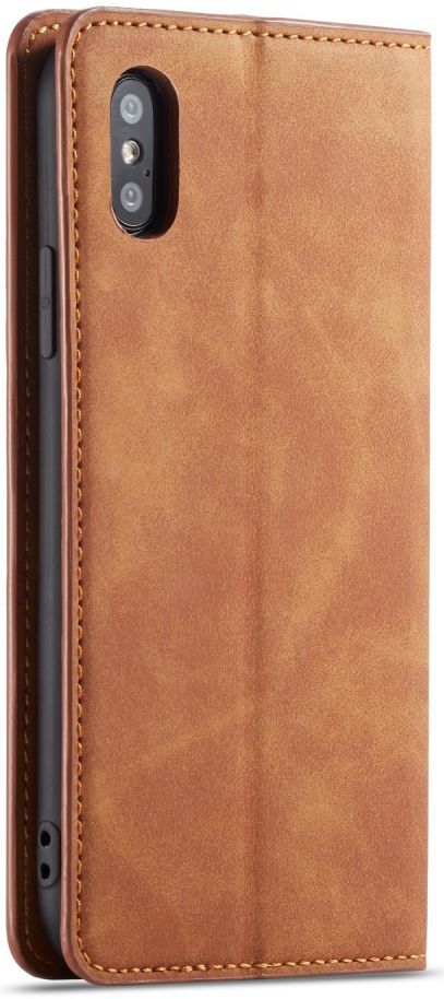 Apple iPhone X / XS Lederen Wallet Stand Hoesje Bruin afbeelding 5