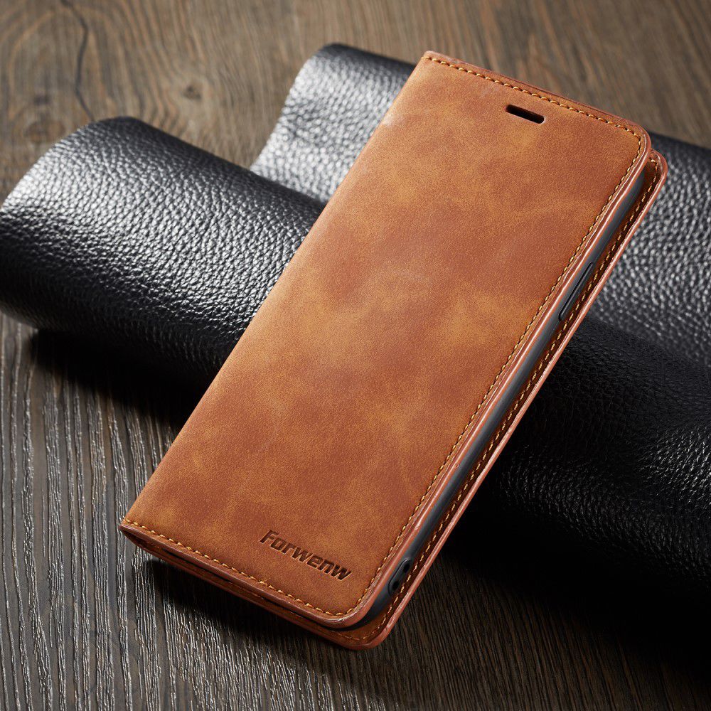 Apple iPhone X / XS Lederen Wallet Stand Hoesje Bruin afbeelding 7