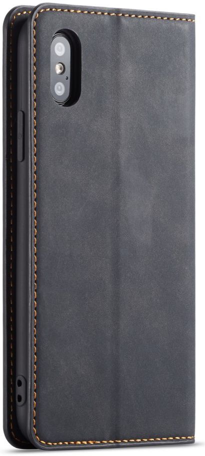 Apple iPhone X / XS Lederen Wallet Stand Hoesje Grijs afbeelding 5