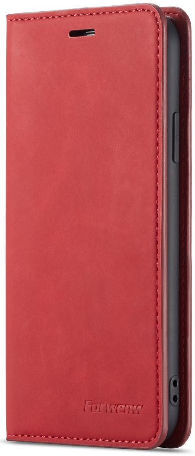 Apple iPhone X / XS Lederen Wallet Stand Hoesje Rood afbeelding 4
