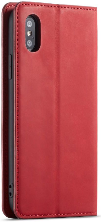 Apple iPhone X / XS Lederen Wallet Stand Hoesje Rood afbeelding 5