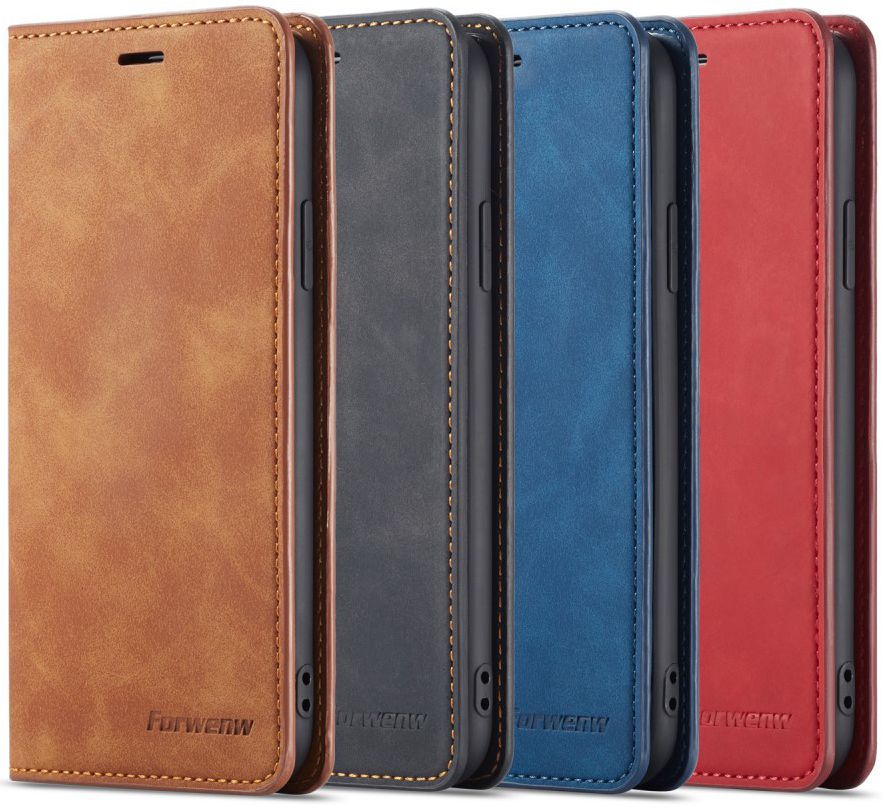 Apple iPhone X / XS Lederen Wallet Stand Hoesje Rood afbeelding 9