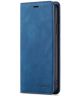 Apple iPhone X / XS Lederen Wallet Stand Hoesje Blauw