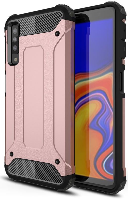 Samsung Galaxy A7 (2018) Hybride Hoesje Roze Goud afbeelding 1