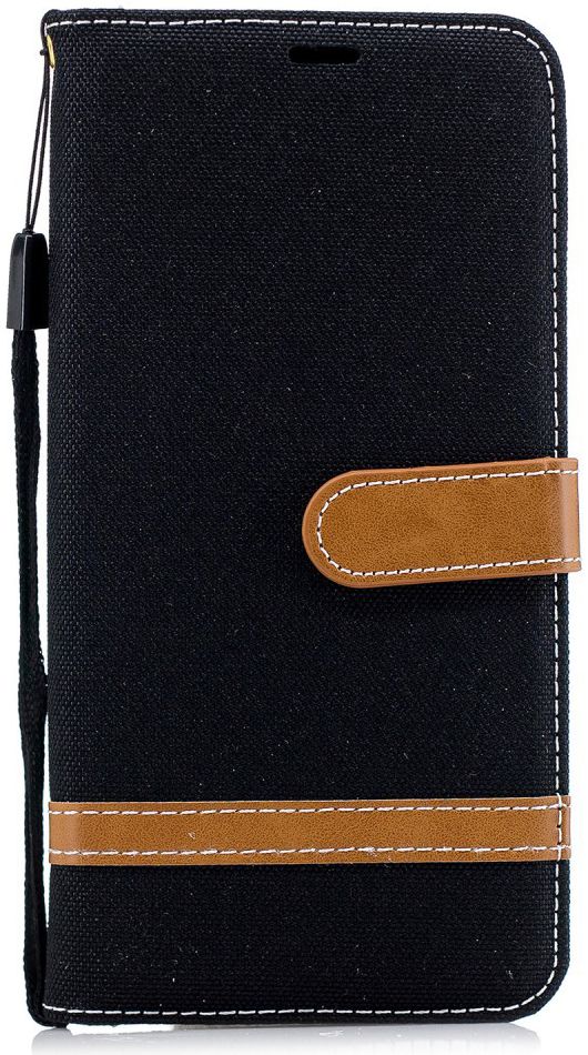 Samsung Galaxy A7 (2018) Jeans Portemonnee Hoesje Zwart afbeelding 1