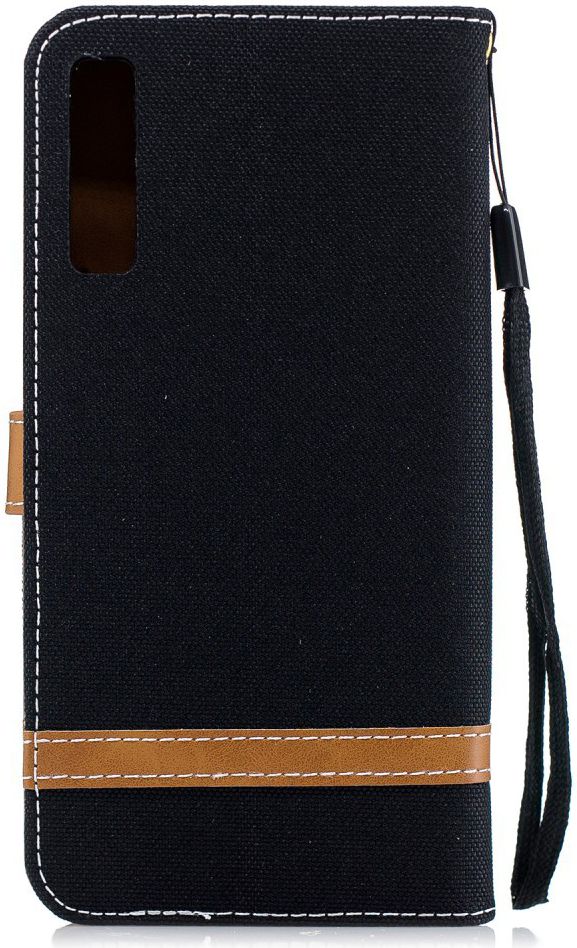 Samsung Galaxy A7 (2018) Jeans Portemonnee Hoesje Zwart afbeelding 8