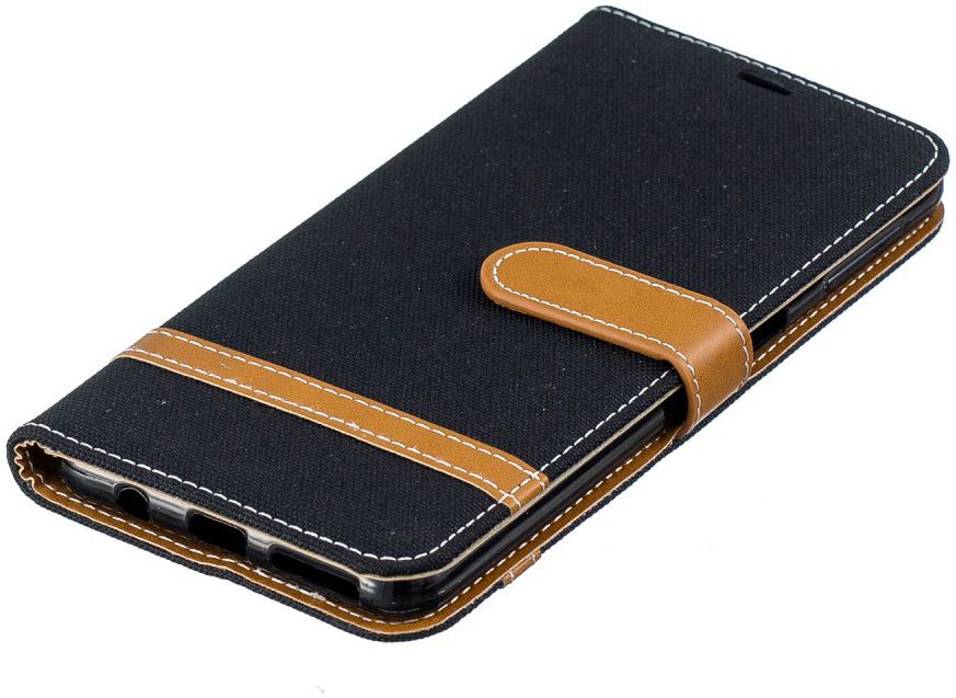 Samsung Galaxy A7 (2018) Jeans Portemonnee Hoesje Zwart afbeelding 11