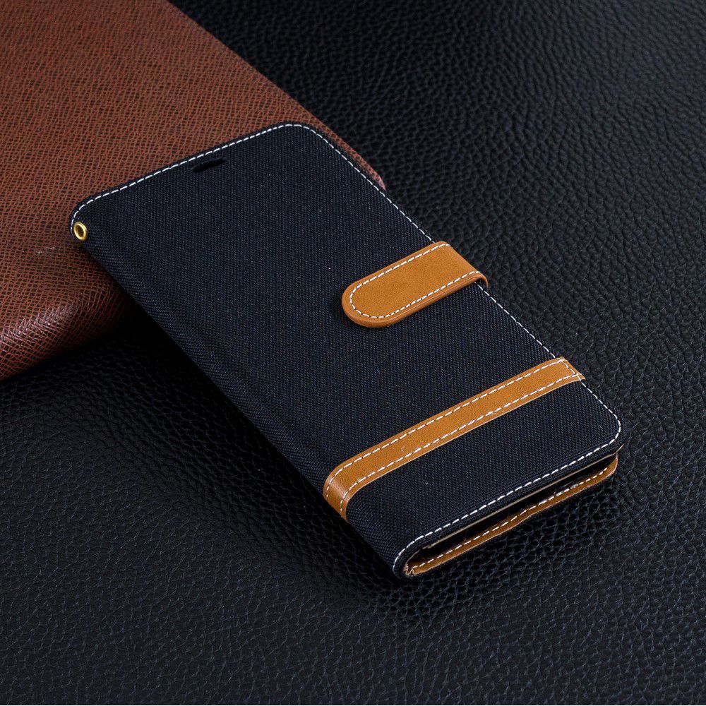 Samsung Galaxy A7 (2018) Jeans Portemonnee Hoesje Zwart afbeelding 14
