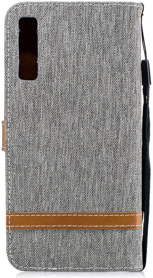 Samsung Galaxy A7 (2018) Jeans Portemonnee Hoesje Grijs afbeelding 8
