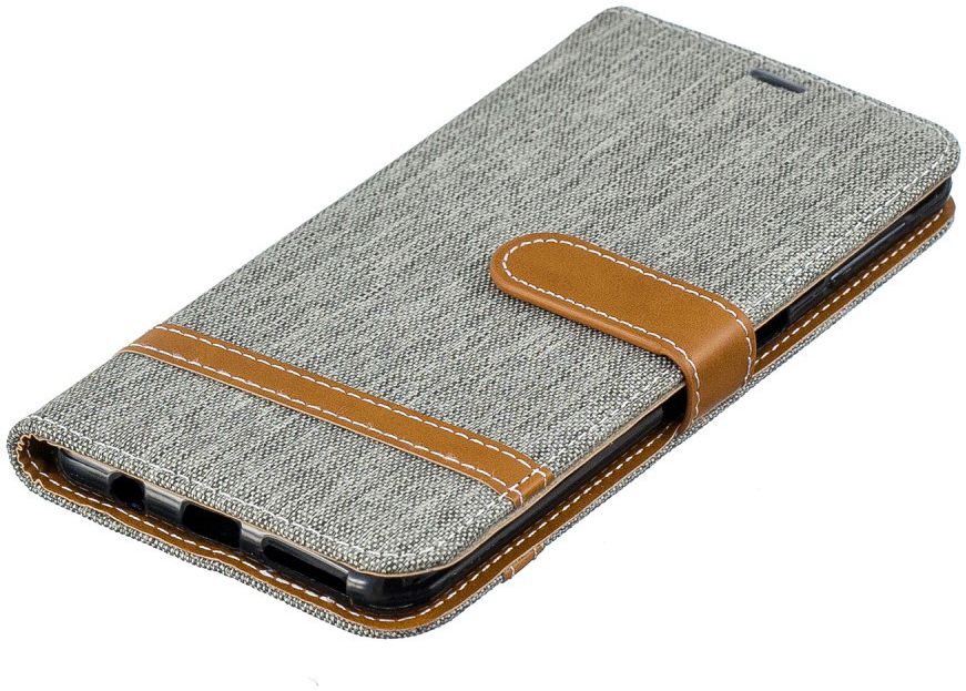 Samsung Galaxy A7 (2018) Jeans Portemonnee Hoesje Grijs afbeelding 11