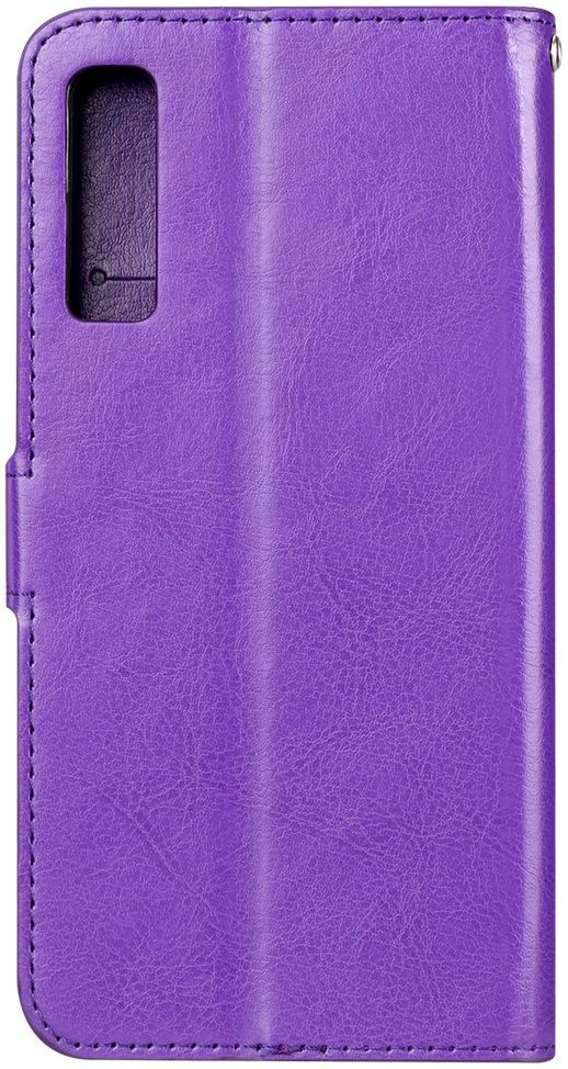 Samsung Galaxy A7 (2018) Lederen Portemonnee Hoesje Paars afbeelding 8