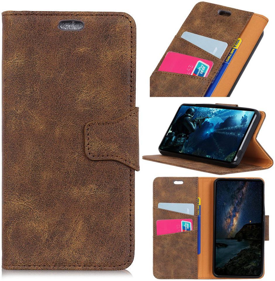 Huawei Mate 20 Pro Split Lederen Portemonnee Hoesje Coffee afbeelding 9