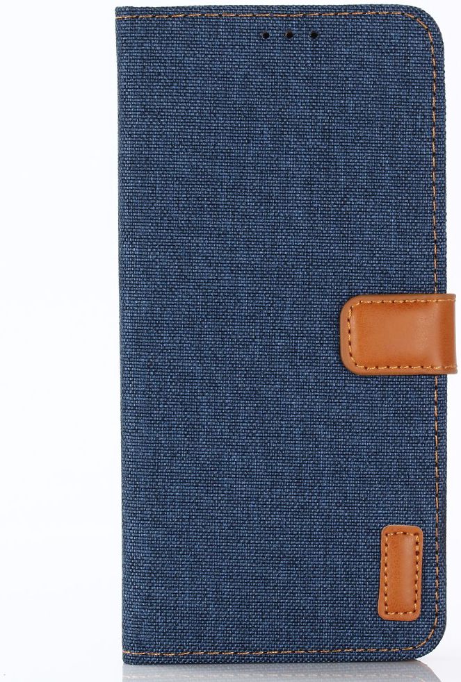 Huawei Mate 20 Pro Jeans Portemonnee Hoesje Donker Blauw afbeelding 1