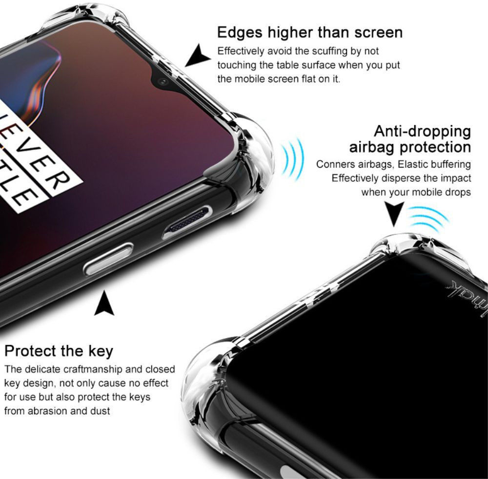 IMAK OnePlus 6T Hoesje Flexibel TPU met Screenprotector Matte Zwart afbeelding 8