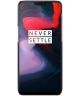 OnePlus 6T Back Cover met Lederen Coating Zwart / Bruin