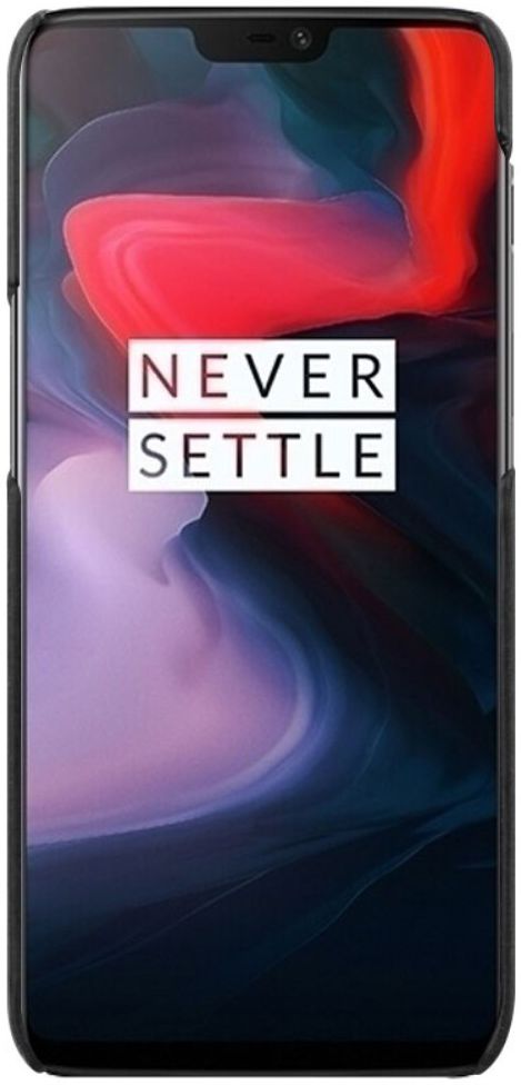 OnePlus 6T Back Cover met Lederen Coating Zwart / Bruin afbeelding 4