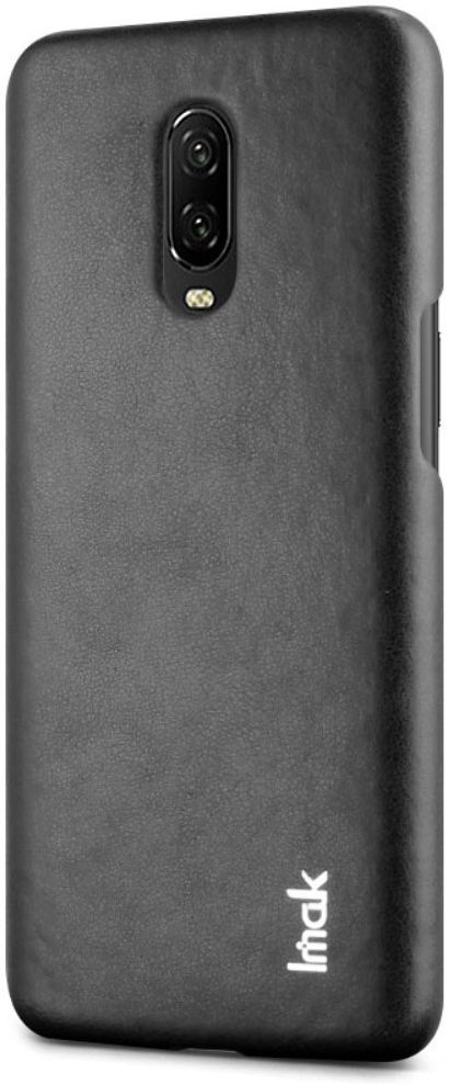 OnePlus 6T Back Cover met Lederen Coating Zwart afbeelding 2