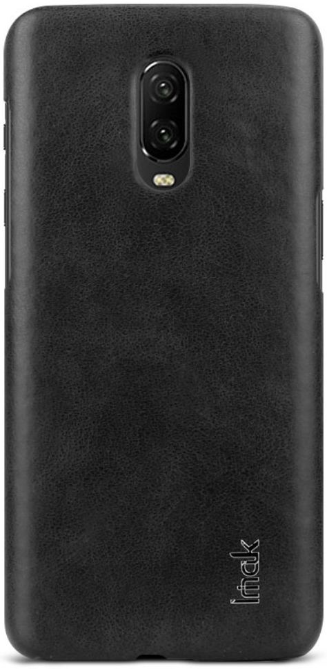 OnePlus 6T Back Cover met Lederen Coating Zwart afbeelding 3