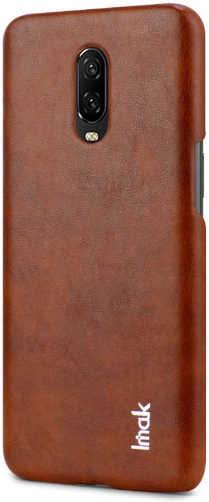 OnePlus 6T Back Cover met Lederen Coating Bruin afbeelding 2