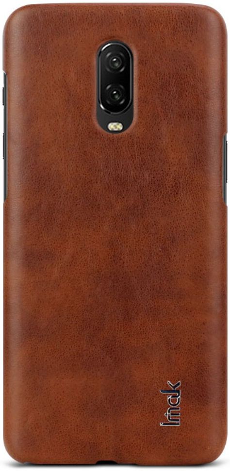 OnePlus 6T Back Cover met Lederen Coating Bruin afbeelding 3