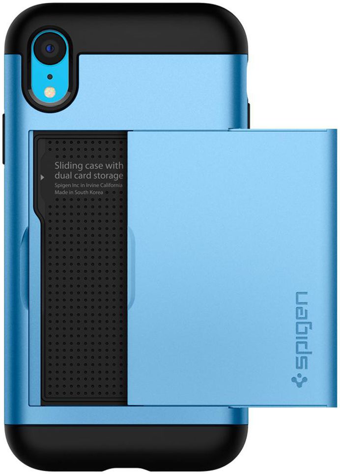 Spigen Slim Armor Card Holder Case Apple iPhone XR Hoesje Blauw afbeelding 7