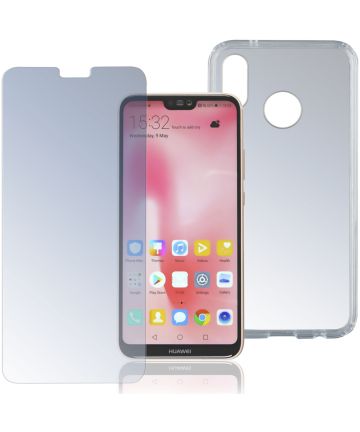 4smarts Tempered Glass + TPU Hoesje Huawei P20 Lite Transparant Hoesjes