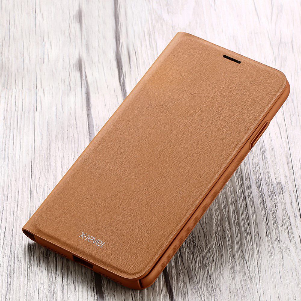 X-Level Flip Hoesje met Kaarthouder Apple iPhone XS Bruin afbeelding 1