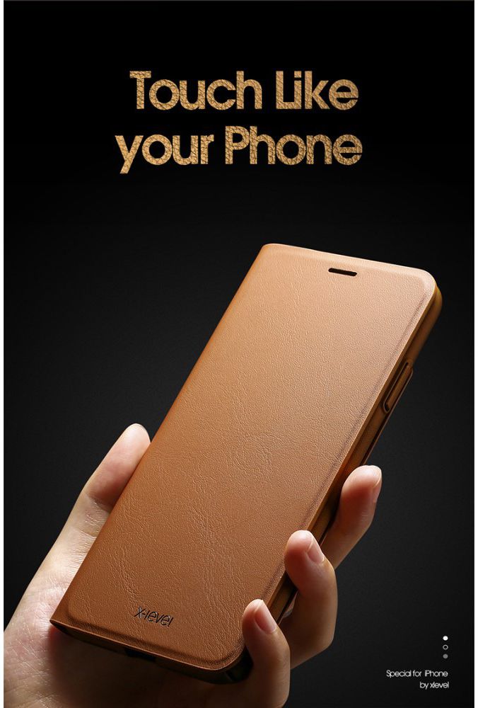 X-Level Flip Hoesje met Kaarthouder Apple iPhone XS Bruin afbeelding 12