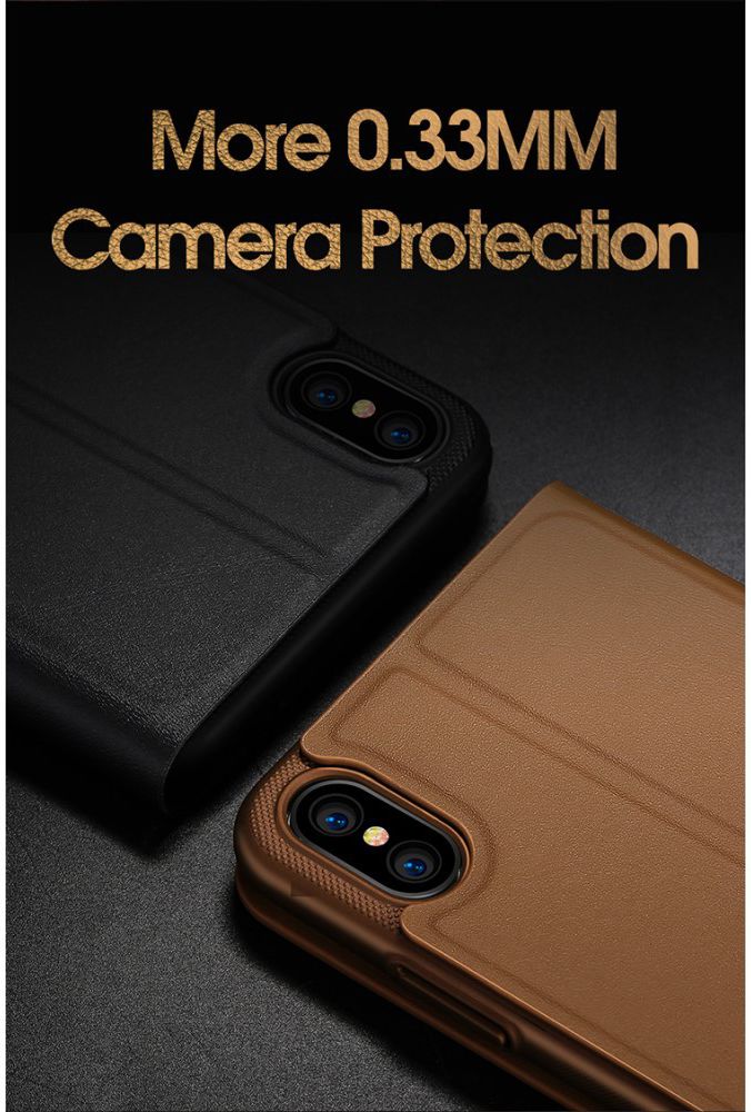 X-Level Flip Hoesje met Kaarthouder Apple iPhone XS Bruin afbeelding 13