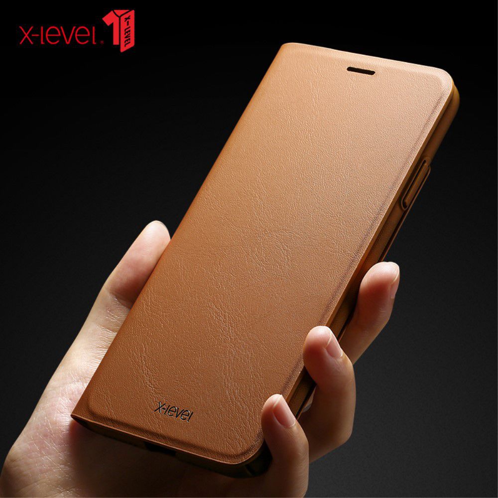 X-Level Flip Hoesje met Kaarthouder Apple iPhone XS Bruin afbeelding 5