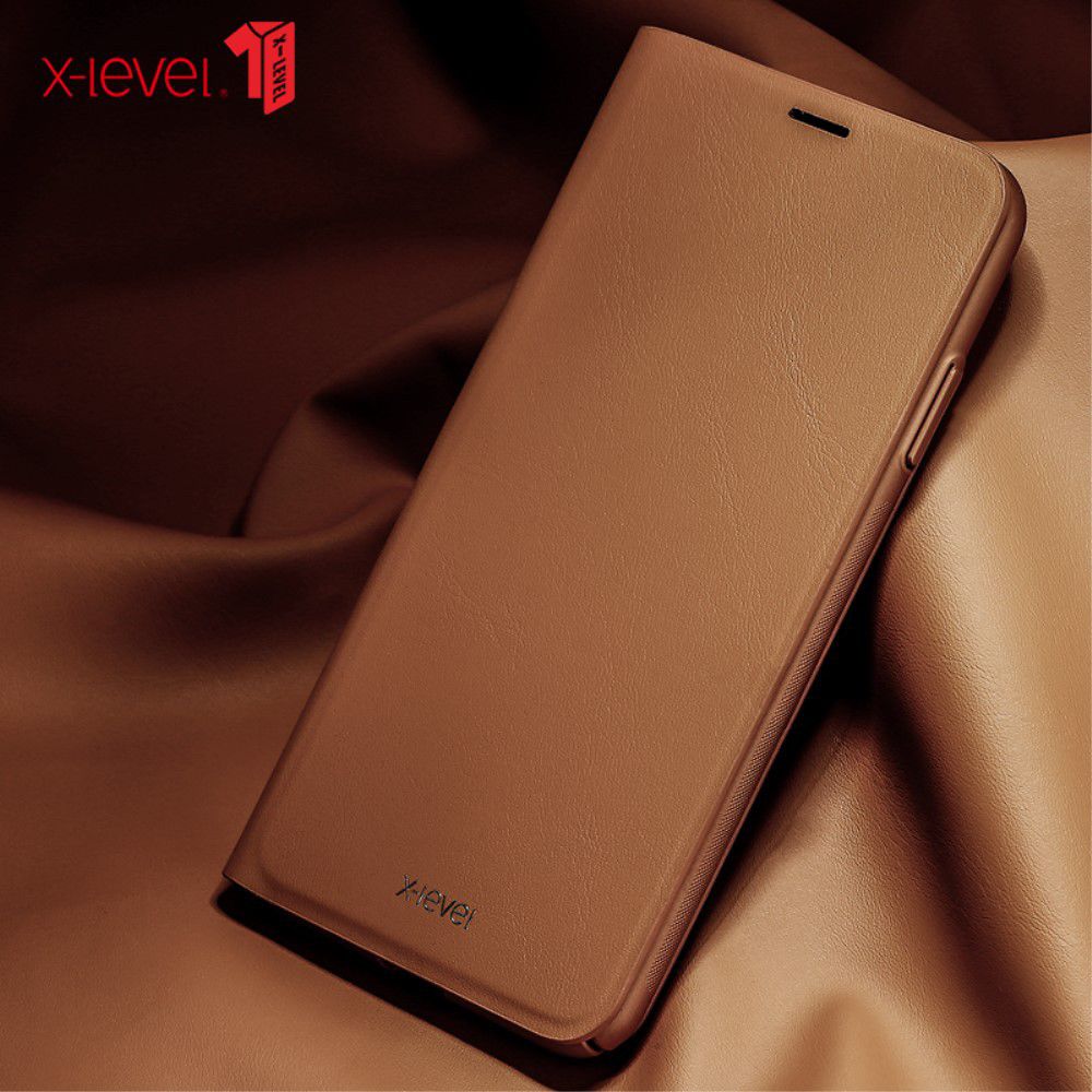X-Level Flip Hoesje met Kaarthouder Apple iPhone XS Bruin afbeelding 7