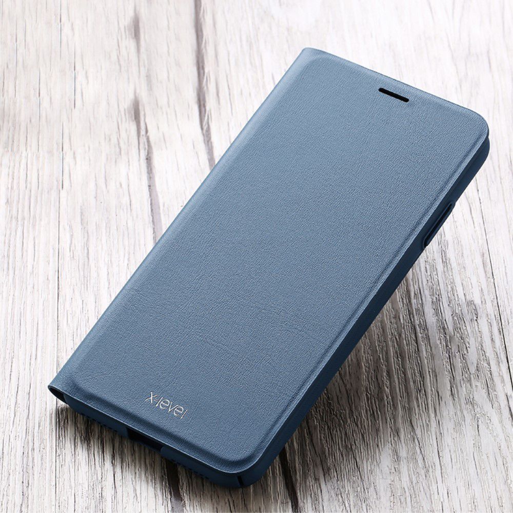 X-Level Flip Hoesje met Kaarthouder Apple iPhone XS Blauw afbeelding 1