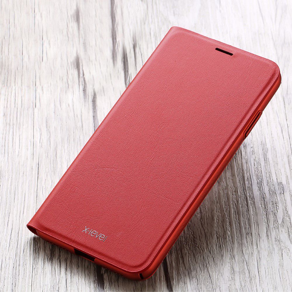 X-Level Flip Hoesje met Kaarthouder Apple iPhone XS Max Rood afbeelding 1