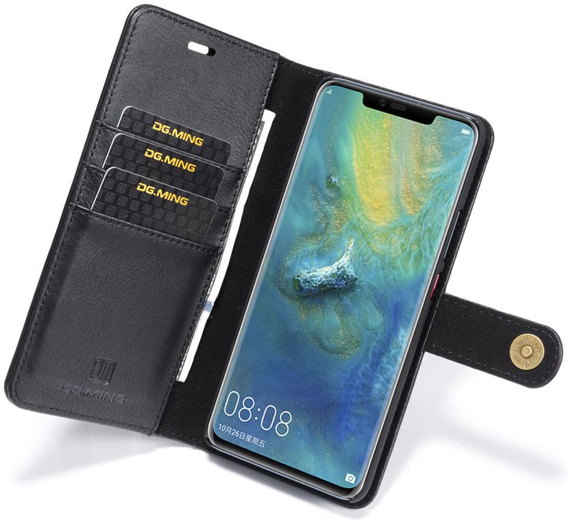 Huawei Mate 20 Pro Echt Leren 2-in-1 Portemonnee Hoesje Zwart afbeelding 2