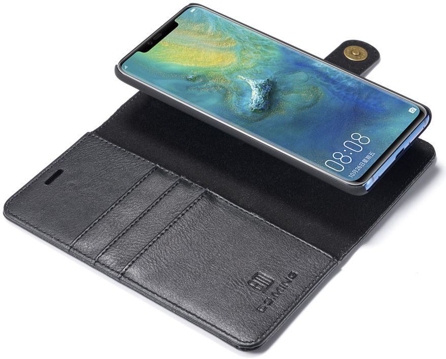 Huawei Mate 20 Pro Echt Leren 2-in-1 Portemonnee Hoesje Zwart afbeelding 1