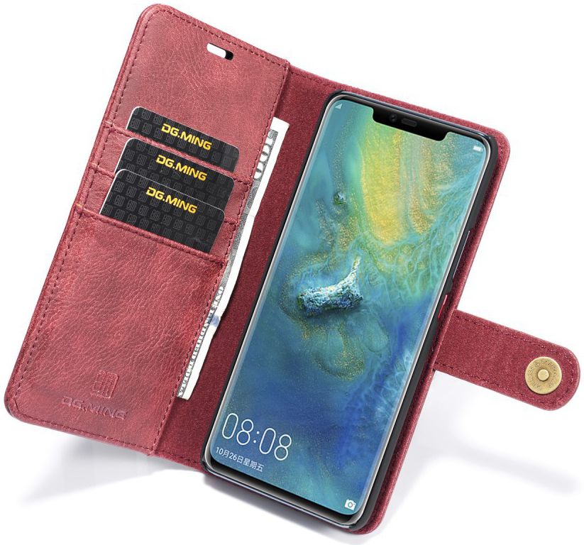 Huawei Mate 20 Pro Echt Leren 2-in-1 Portemonnee Hoesje Rood afbeelding 1